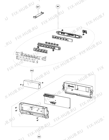 Взрыв-схема вытяжки Aeg DCE5980HM - Схема узла Command panel 037